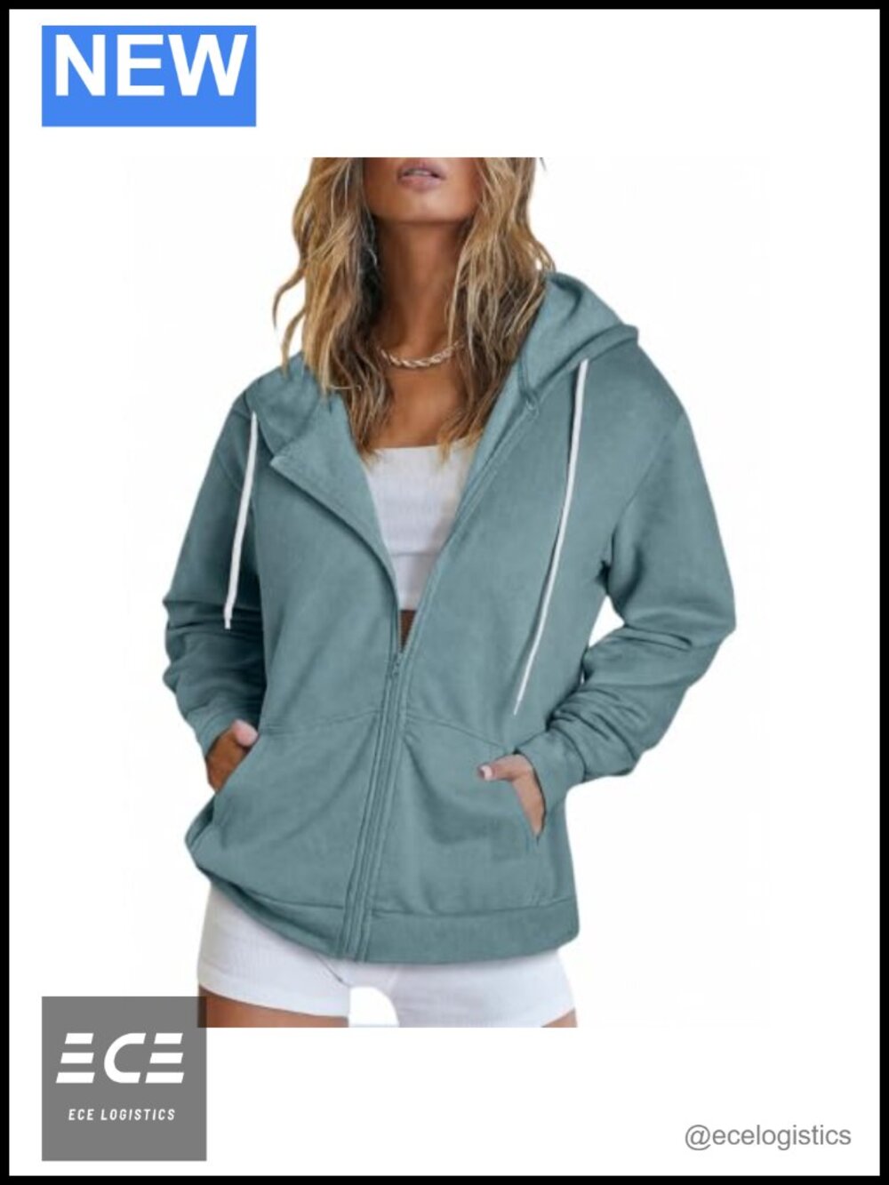Women's Zip Up Hoodie Cotton Blend Lightweight Sweatshirt Full Zip